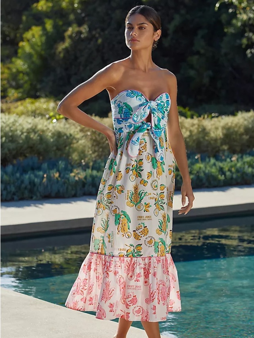 FARM RIO Tiered Cut Out MIDI Dress Size s - Picture 1 of 4
